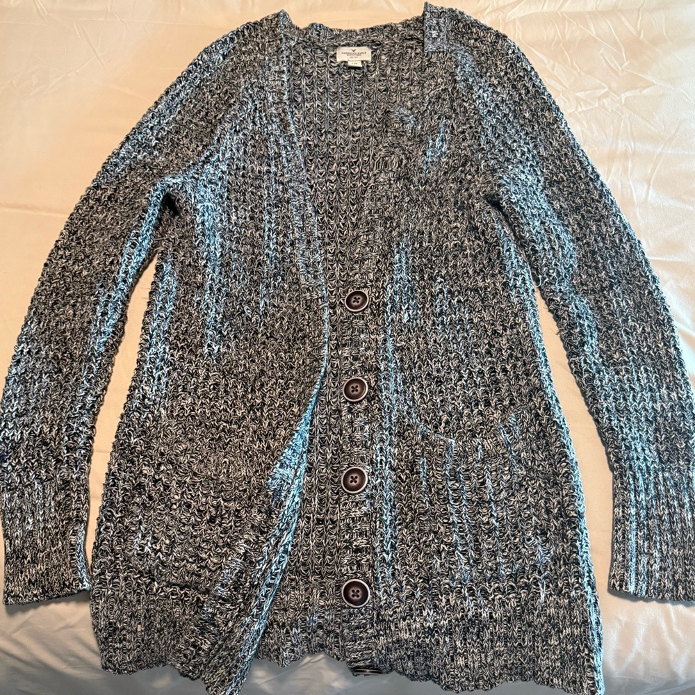 American Eagle Outfitters Black and White Knit Cardigan